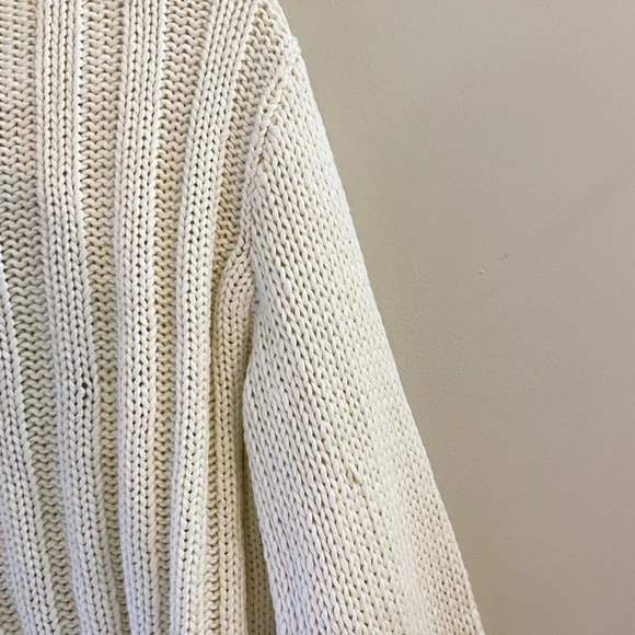 J. Jill 90s Cream Open-Knit Cardigan Cottagecore Handknit Coastalgrandma - Picture 6 of 8